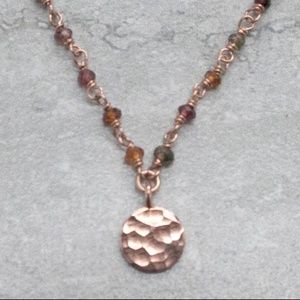 Rose gold & rainbow tourmaline necklace